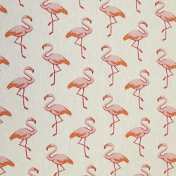 Algodón estampado FLAMANT Lino / Coral